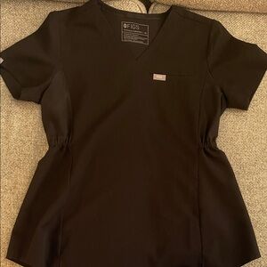 Figs Black Women's V-Neck Scrub Top